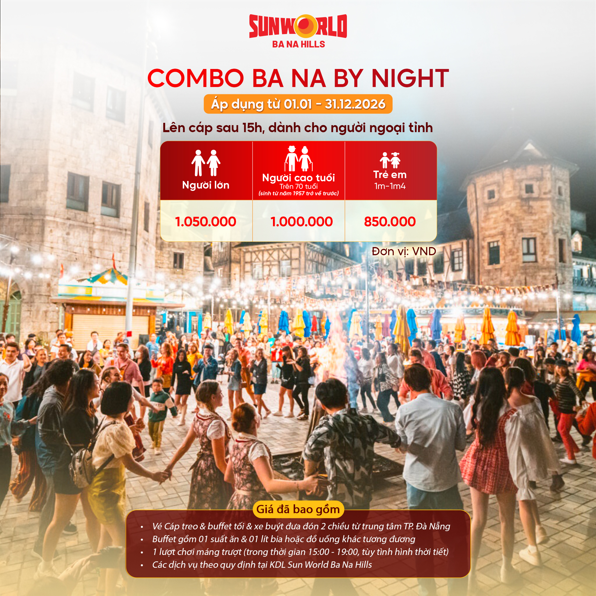 Bang gia ve combo dem Ba Na Hills