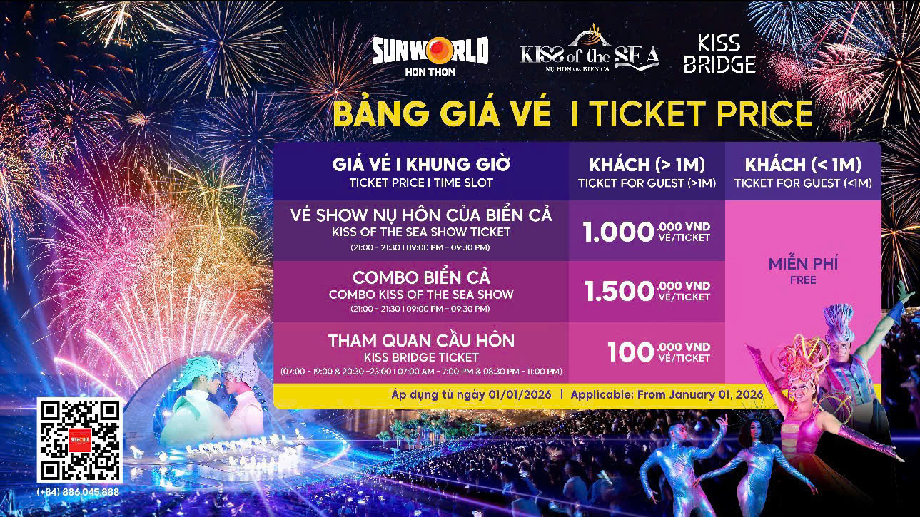 Bảng giá show diễn symphony of the sea, Kiss of The Sea